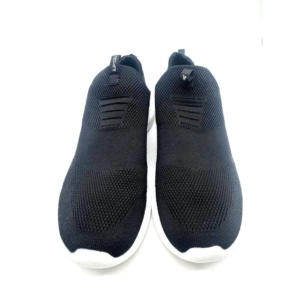 Skechers Women 9.5 Black Ultra Flex Knit Slip On Sneakers Air Cooled Memory Foam